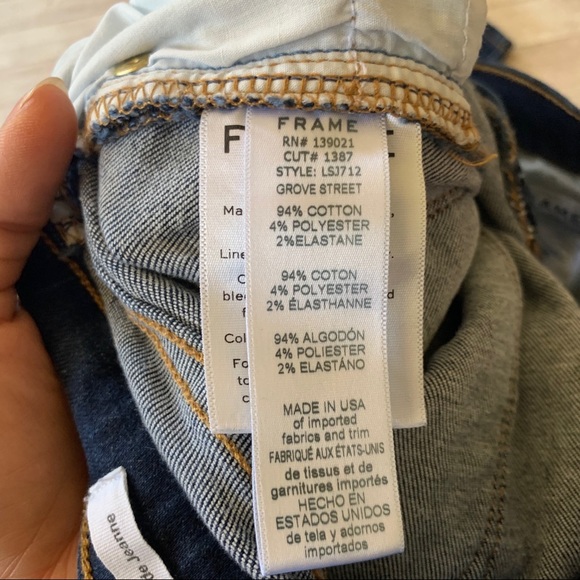 Frame Le Skinny de Jeanne Dark Wash Skinny Jeans Grove St - Picture 6 of 9